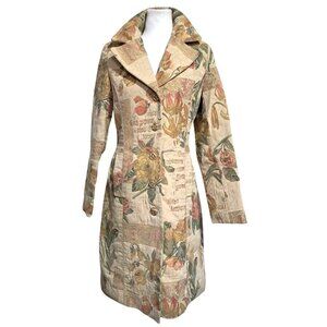Vintage Depeche Mode Italy Floral Tapestry Quilted Womens Jacket Size 44 US 8